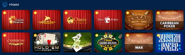 Tipos de pôquer na Mostbet