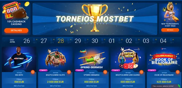 Torneios no cassino online Mostbet